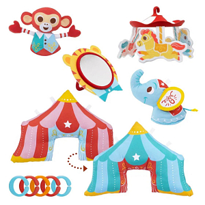 Интерактивный развивающий коврик Yookidoo "Цирк", круглый с дугами